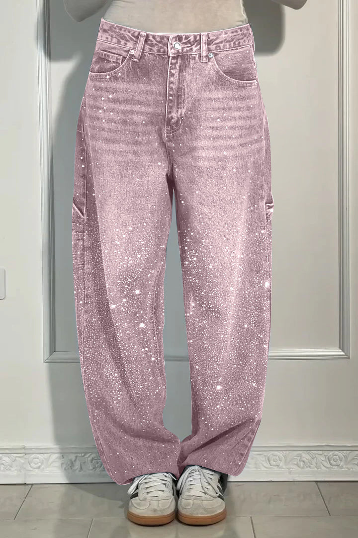 Cris | Trendige Loose-Fit Jeans mit Glitzer