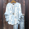 Esther | stylische Bluse mit tropischem Blattdesign