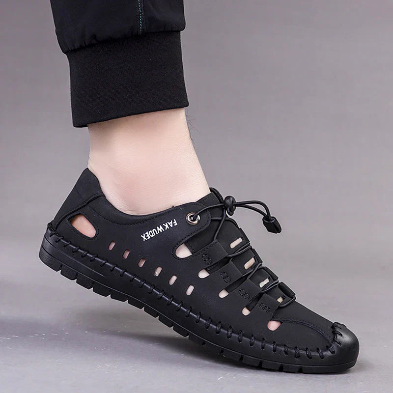 Ethan™ | Aviator Leder-Sandalen mit Wickelzehe