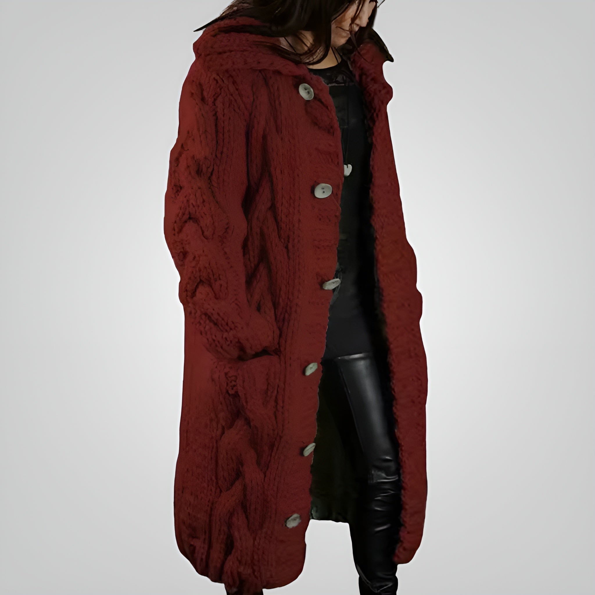 Rosa | Kuschelige Strickjacke mit Kapuze