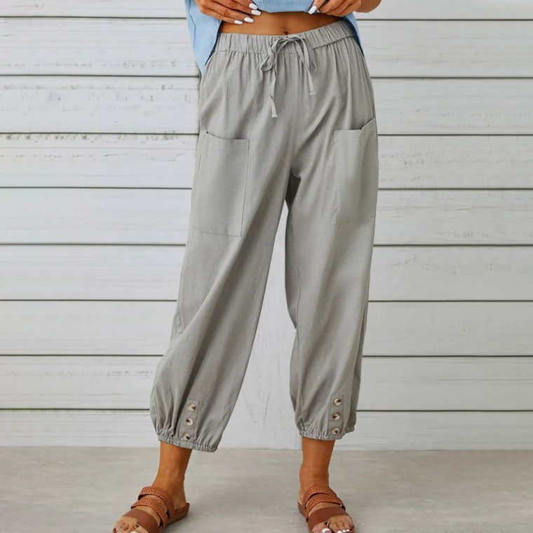 Bela | Haremshose mit Kordelzug-Taille und Taschen