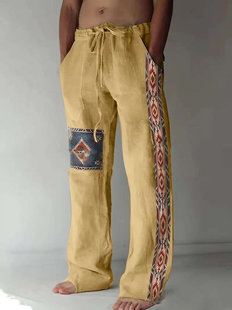 Henrich | trendige Komfort-Hose im ethnischen Design für Herren