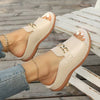Nycha | Flache Sandalen mit offener Spitze und Schnalle
