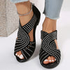 Samarah | Stilvolle Kreuzsohlen-Sandalen mit Strassdetails
