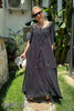 Petunya | Trendiges einfarbiges Kleid im Boho-Ethno-Stil