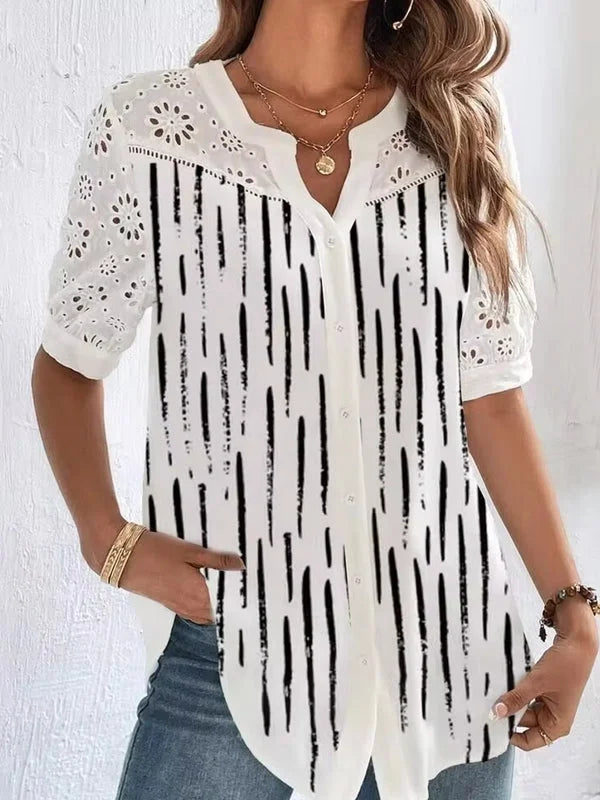 Fran | Elegantes Hemdsärmelchen mit Druck