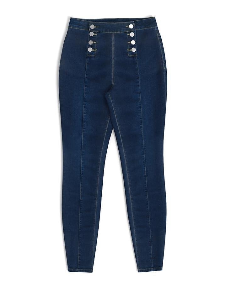 Violetta™ – High-Waist Jeans mit Doppelknopfleiste - Dunkelblau / S