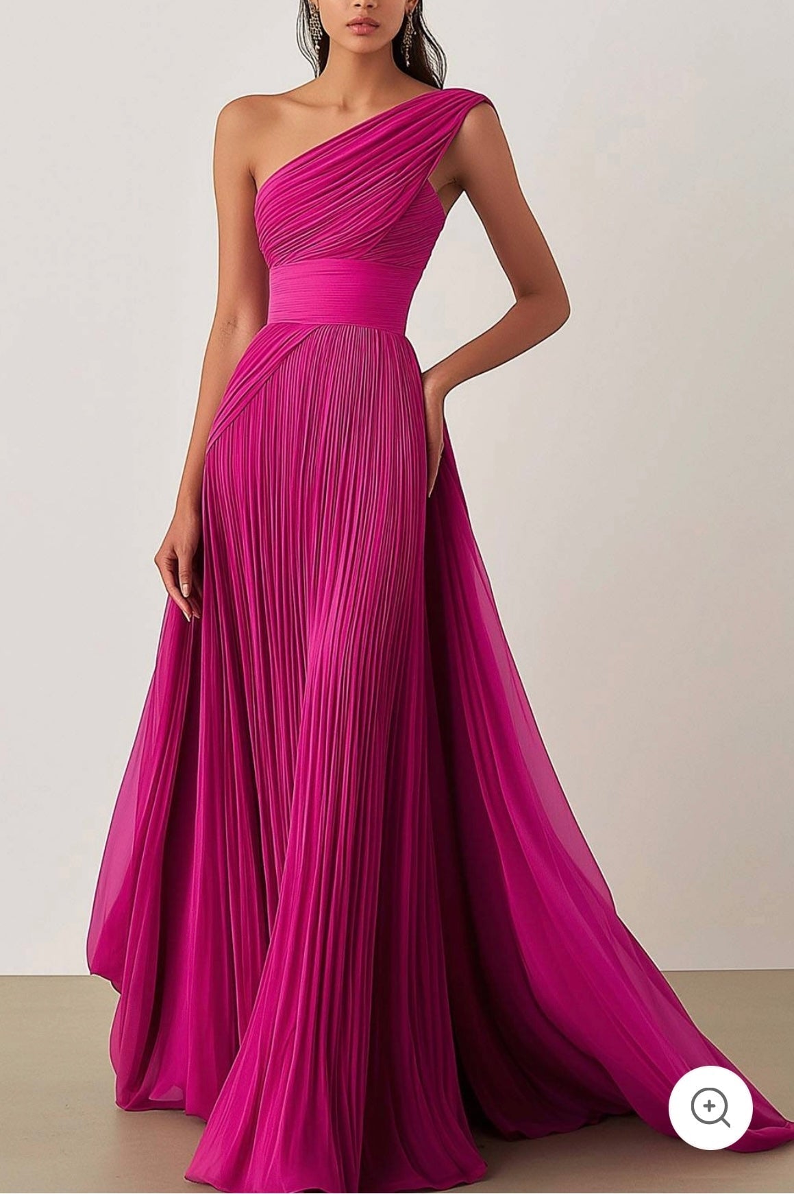 Jamie | Ein-Schulter-Falten-Ballkleid