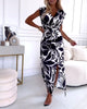 Lenna | Elegantes schmal geschnittenes Kleid mit Blätterfalten und Schlitz