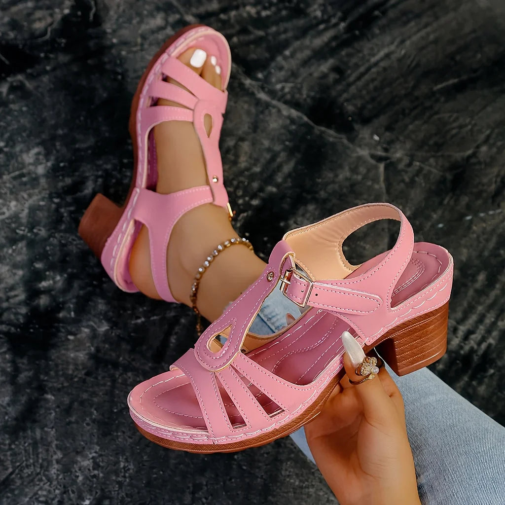 Lotus | Damen Sandalen mit Blockabsatz und Cut-Outs