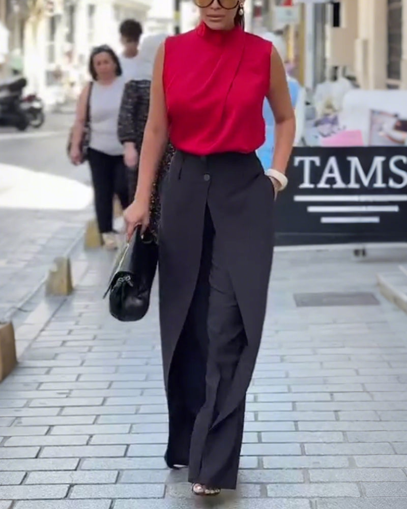 Rita | Asymmetrische Hose mit weitem Bein