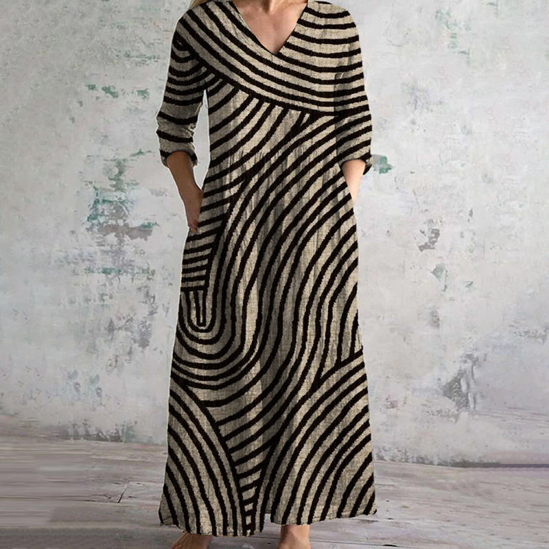 Ayla | Gestreiftes Vintage-Kleid