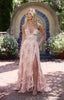Mary | Kleid im Pfirsich-Tapisserie-Stil