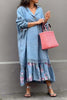 Eliz | Kleid aus Baumwolle und Leinen mit Patchwork-Spitzenmuster