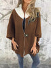 Mika | Lässige Jacke mit hohem Kragen - Jacket - Dunkelbraun / S