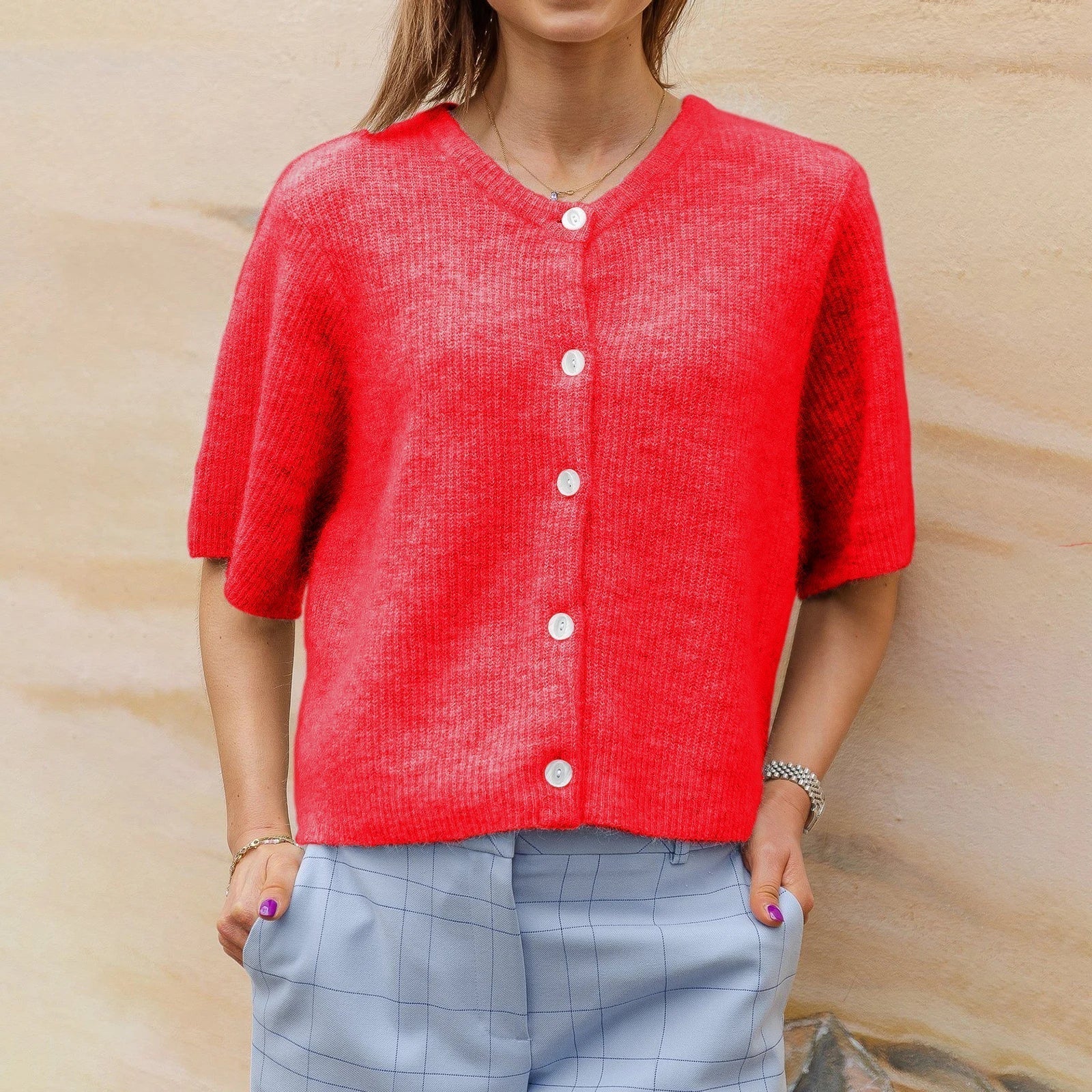Mycah | Kurzärmelige Strickjacke