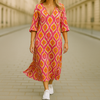 Yoona | Boho-Kleid mit abstraktem Muster