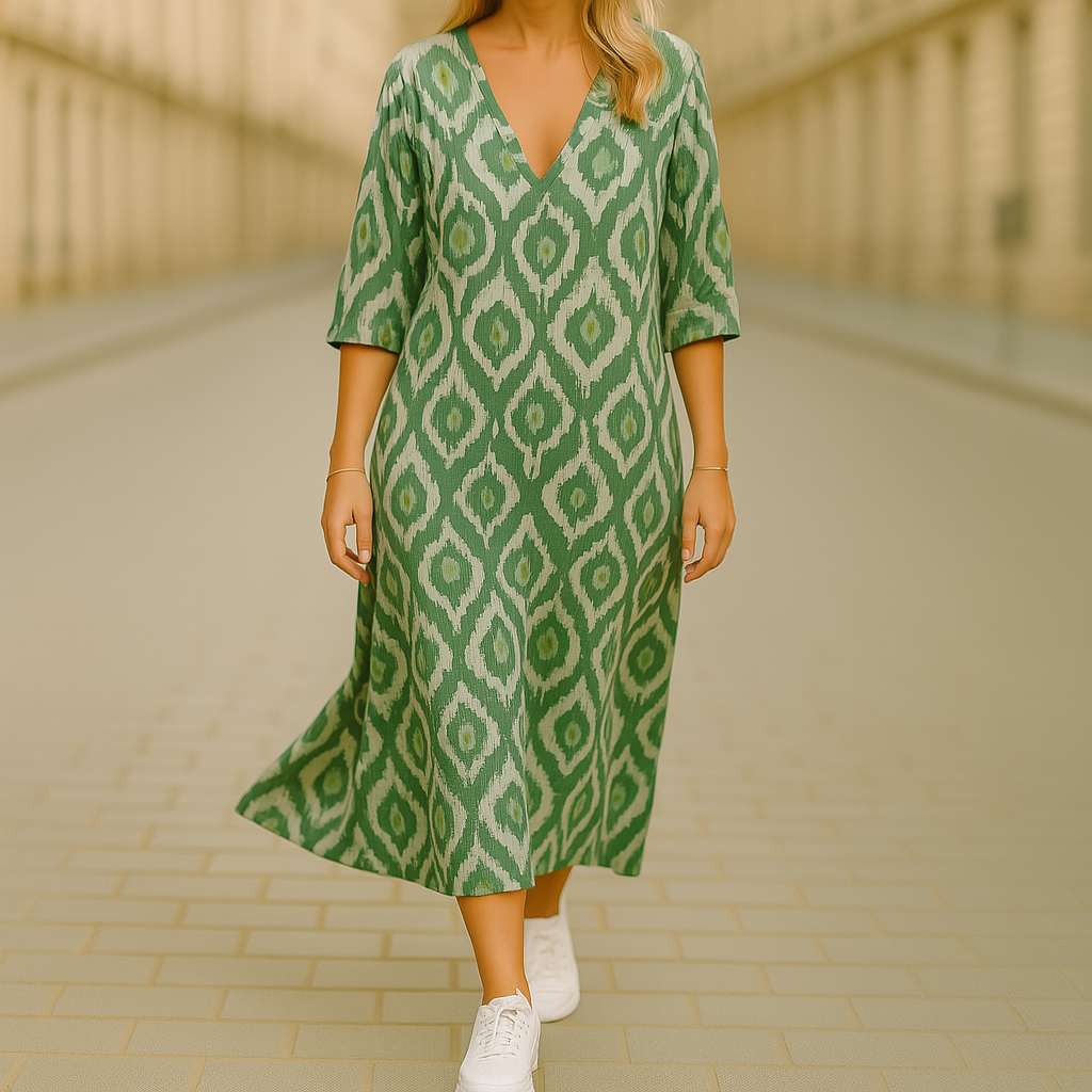 Yoona | Boho-Kleid mit abstraktem Muster