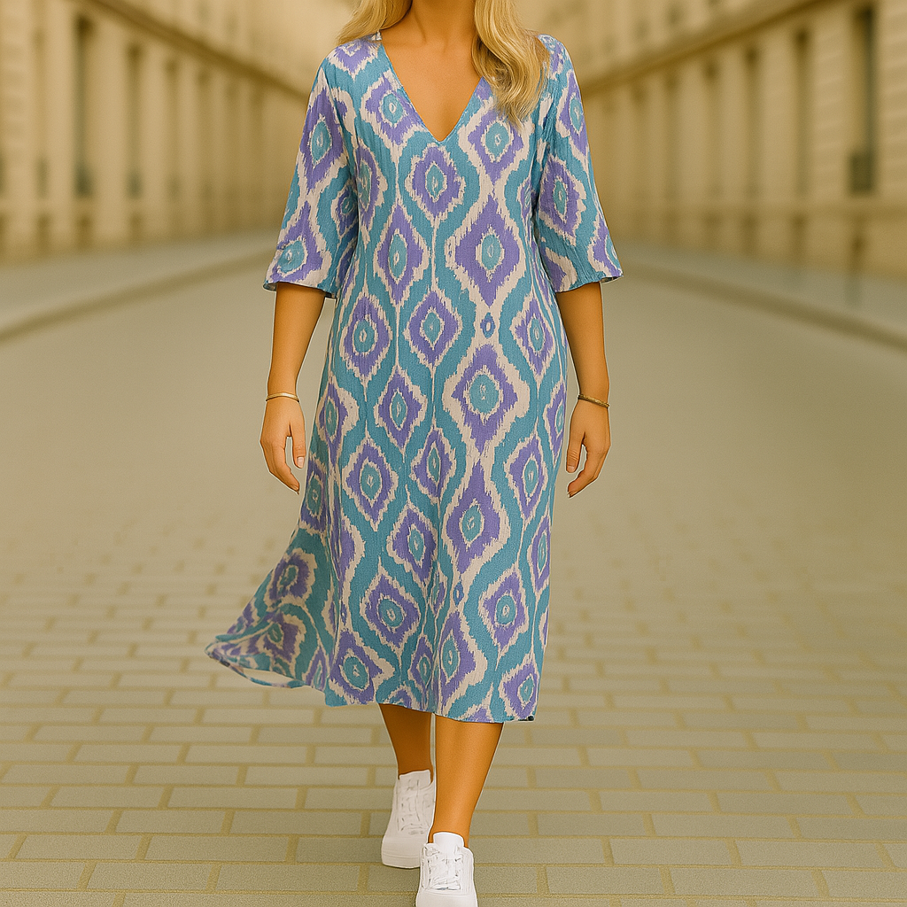 Yoona | Boho-Kleid mit abstraktem Muster