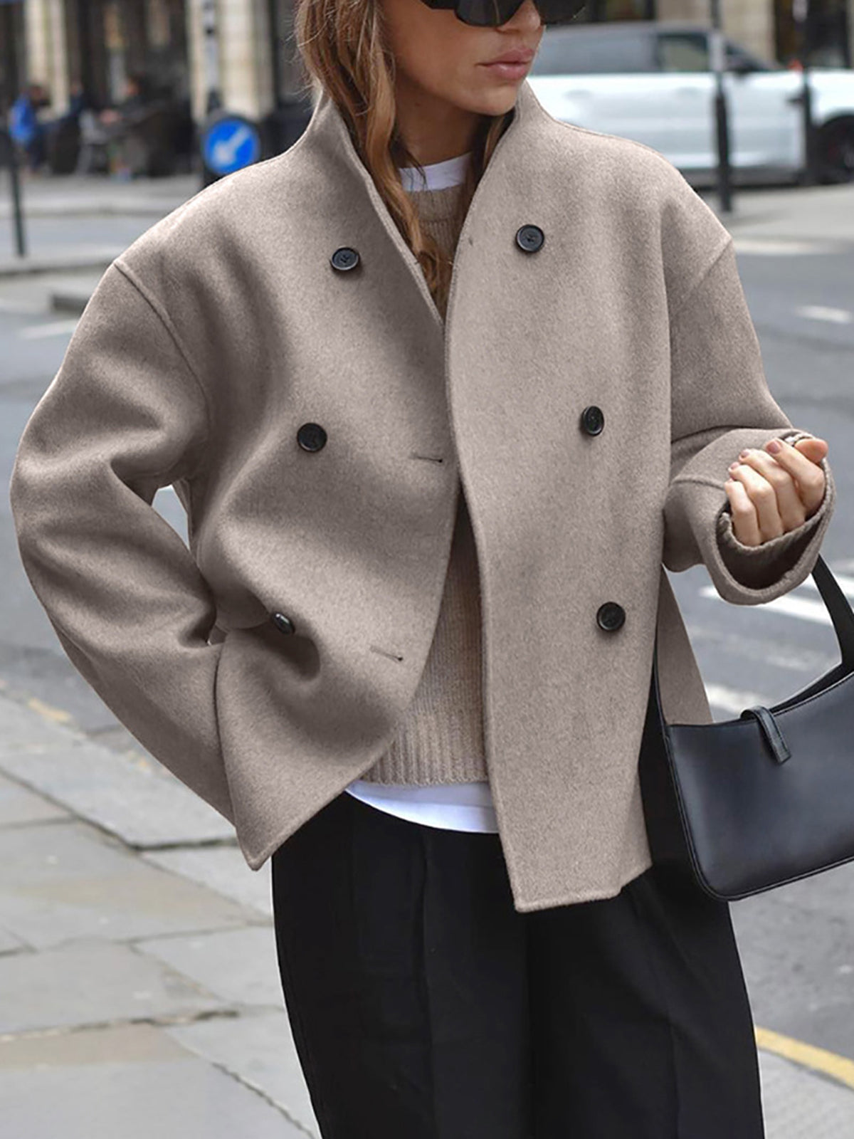 Miller | Jacke mit übergroßer Knopfleiste - Jackets - Beige / S