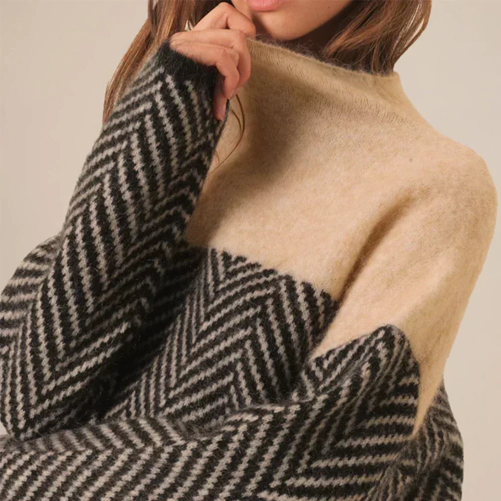 Karin | Rollkragenpullover - Jumper - Beige / Eine Größe Passt Allen