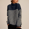 Karin | Rollkragenpullover - Jumper - Marineblau / Eine Größe Passt Allen