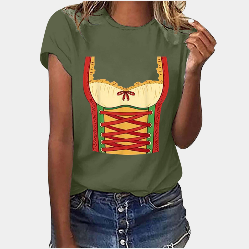 Damen T-Shirt mit Oktoberfest-Print | Kurzarm