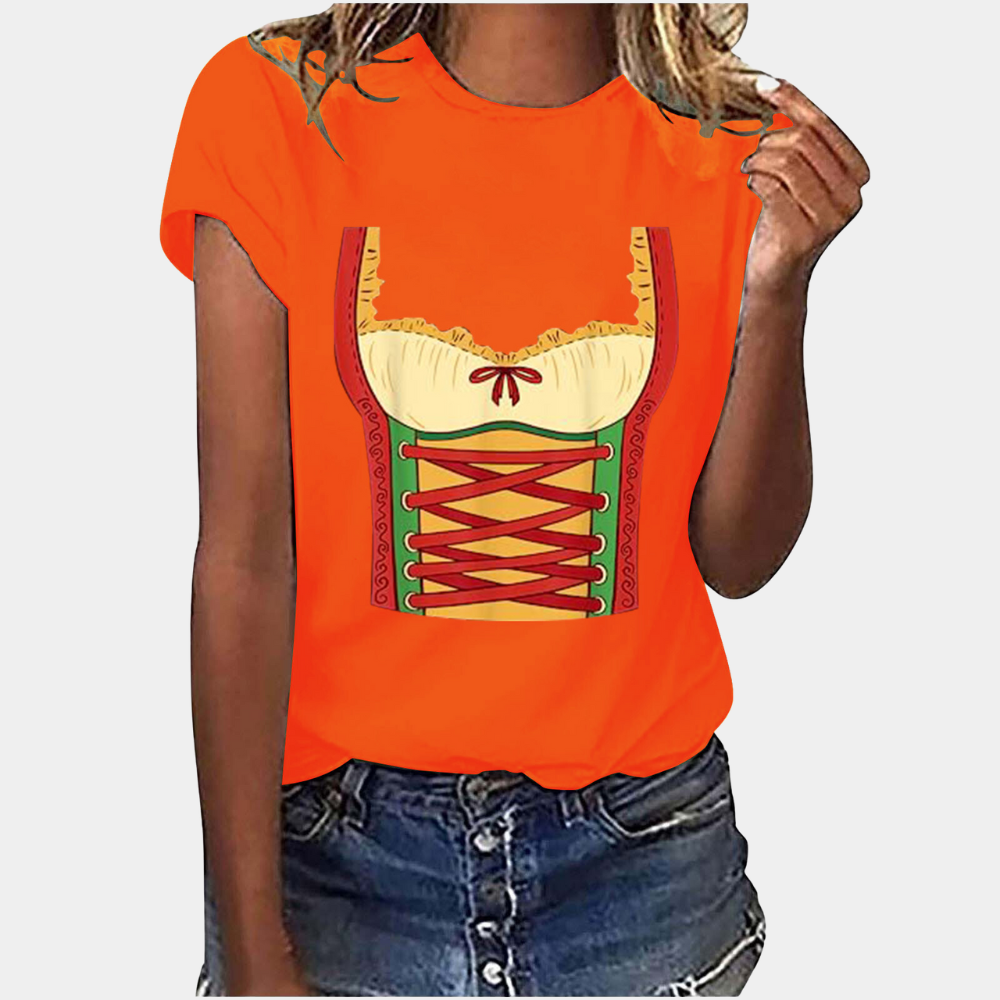 Damen T-Shirt mit Oktoberfest-Print | Kurzarm