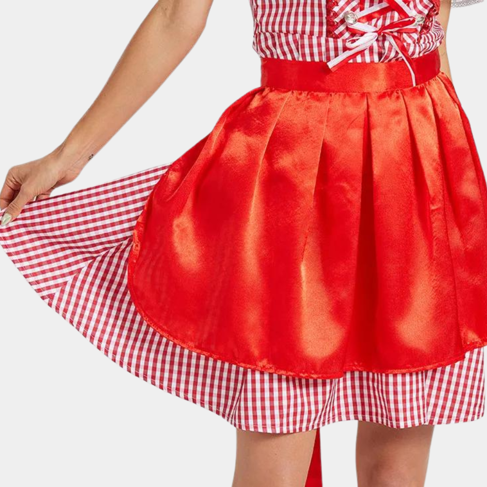 Elegantes rotes Dirndlkleid Damen für Oktoberfest