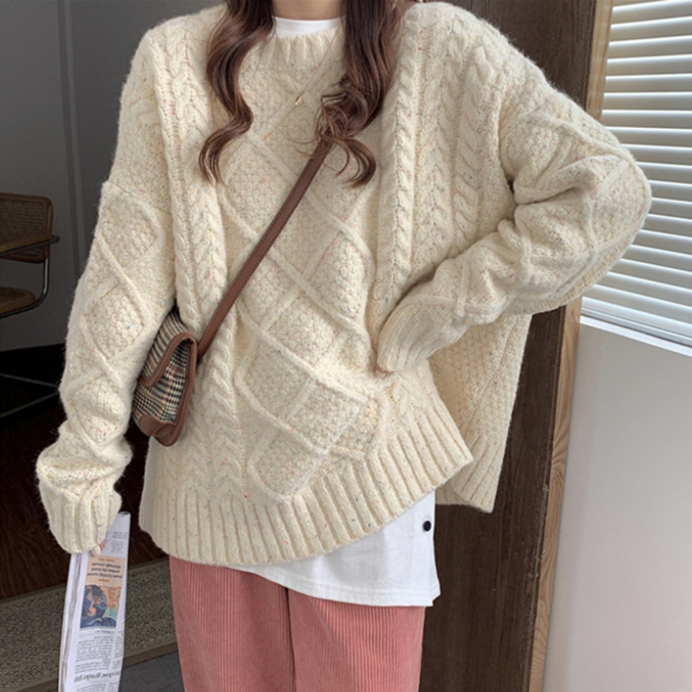 Fiona™ | Oversize Strickpullover mit Fledermausärmeln - Womens Cardigan and Sweater - Beige