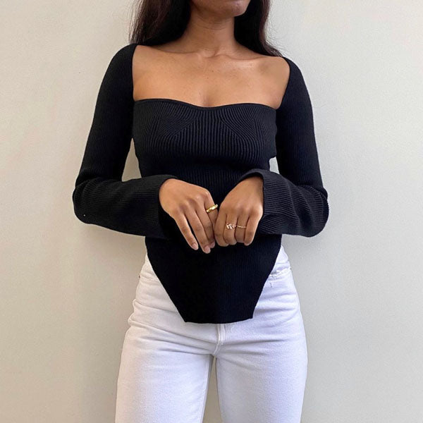 Mairie | Femininer Strickpullover mit formgebendem Design