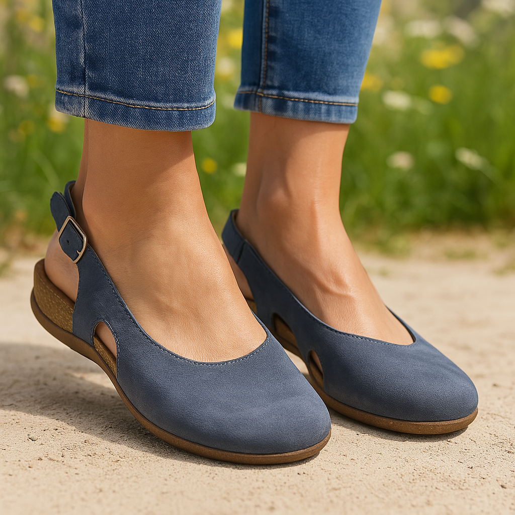 Jeni | Flache Damensandalen mit Stütze