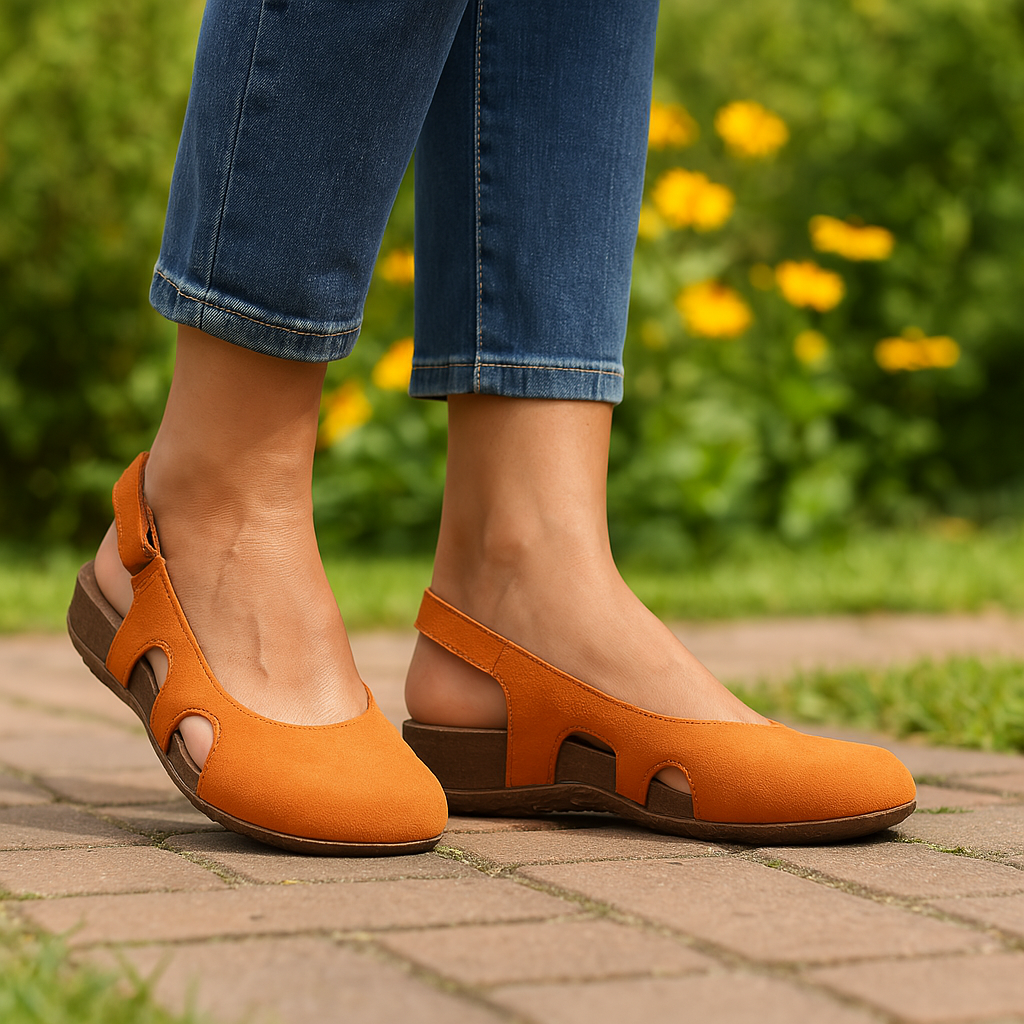 Jeni | Flache Damensandalen mit Stütze