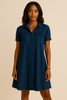 Nalah | Denim-Shirt-Minikleid mit Knopfleiste