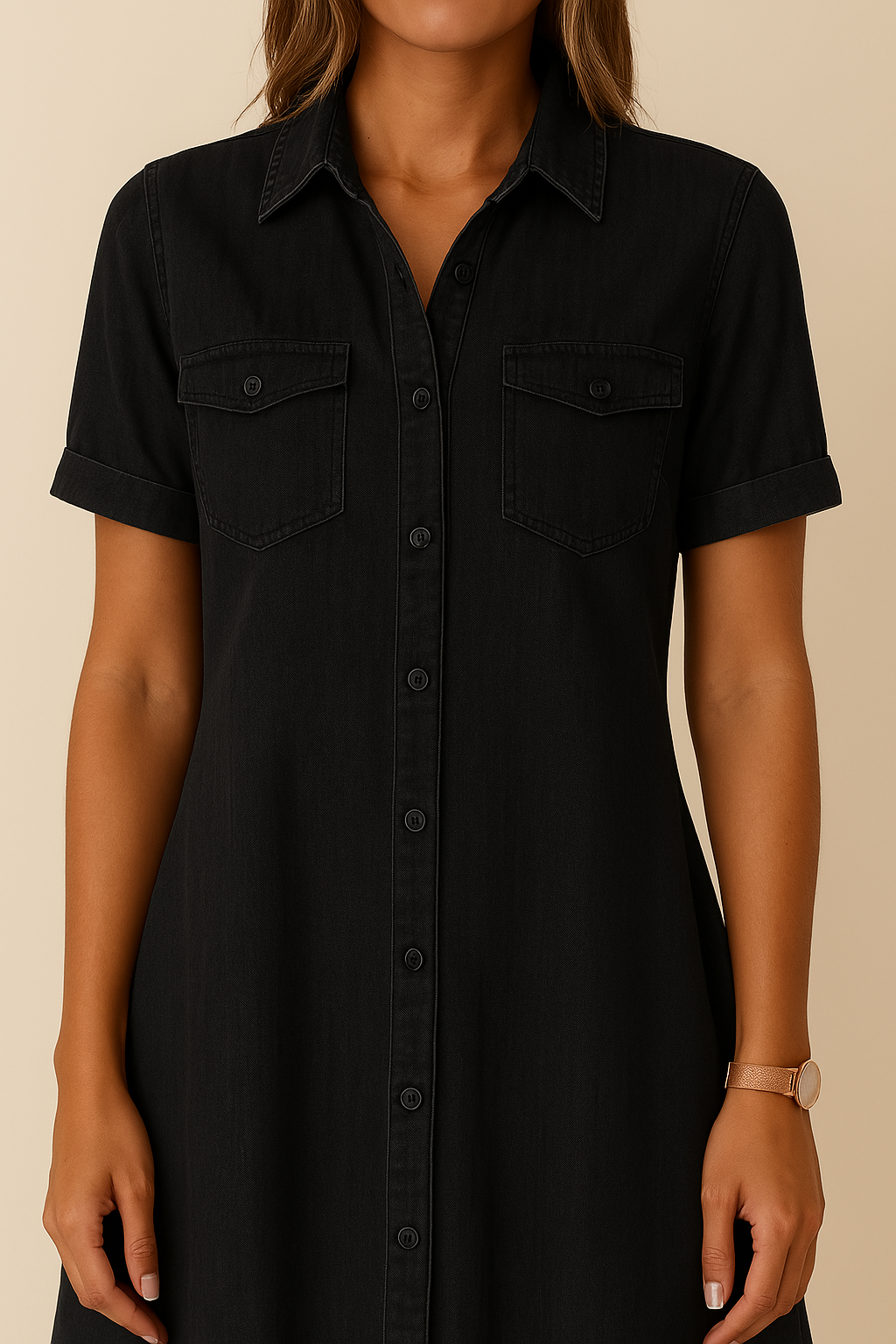 Nalah | Denim-Shirt-Minikleid mit Knopfleiste