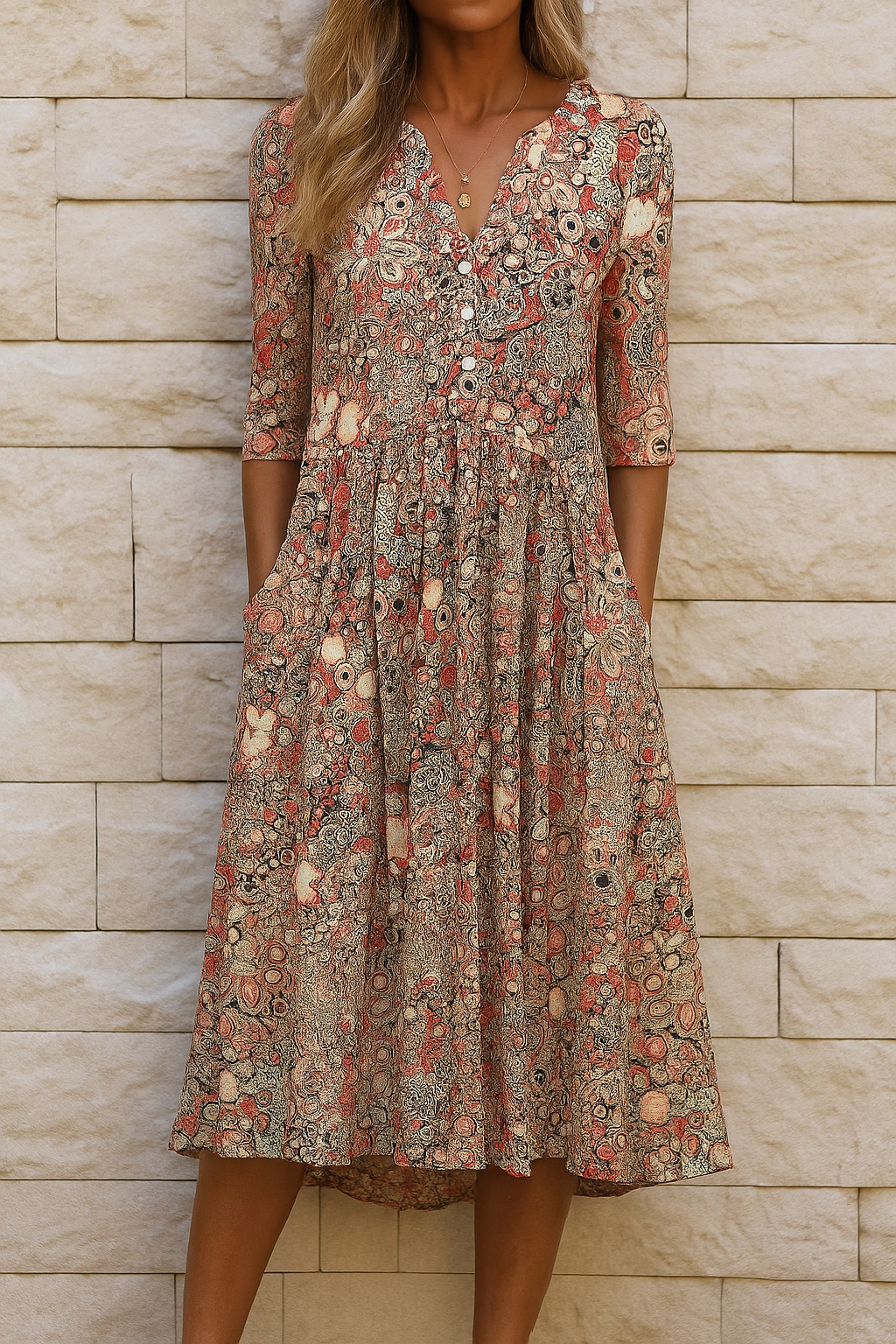 Via | Zeitlos elegantes Kleid mit V-Ausschnitt