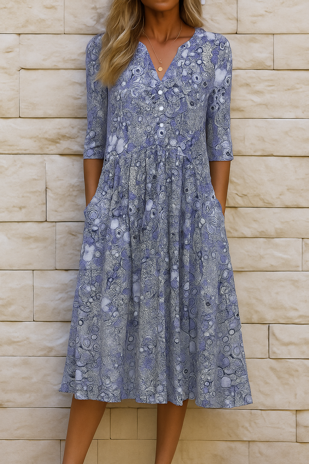 Via | Zeitlos elegantes Kleid mit V-Ausschnitt