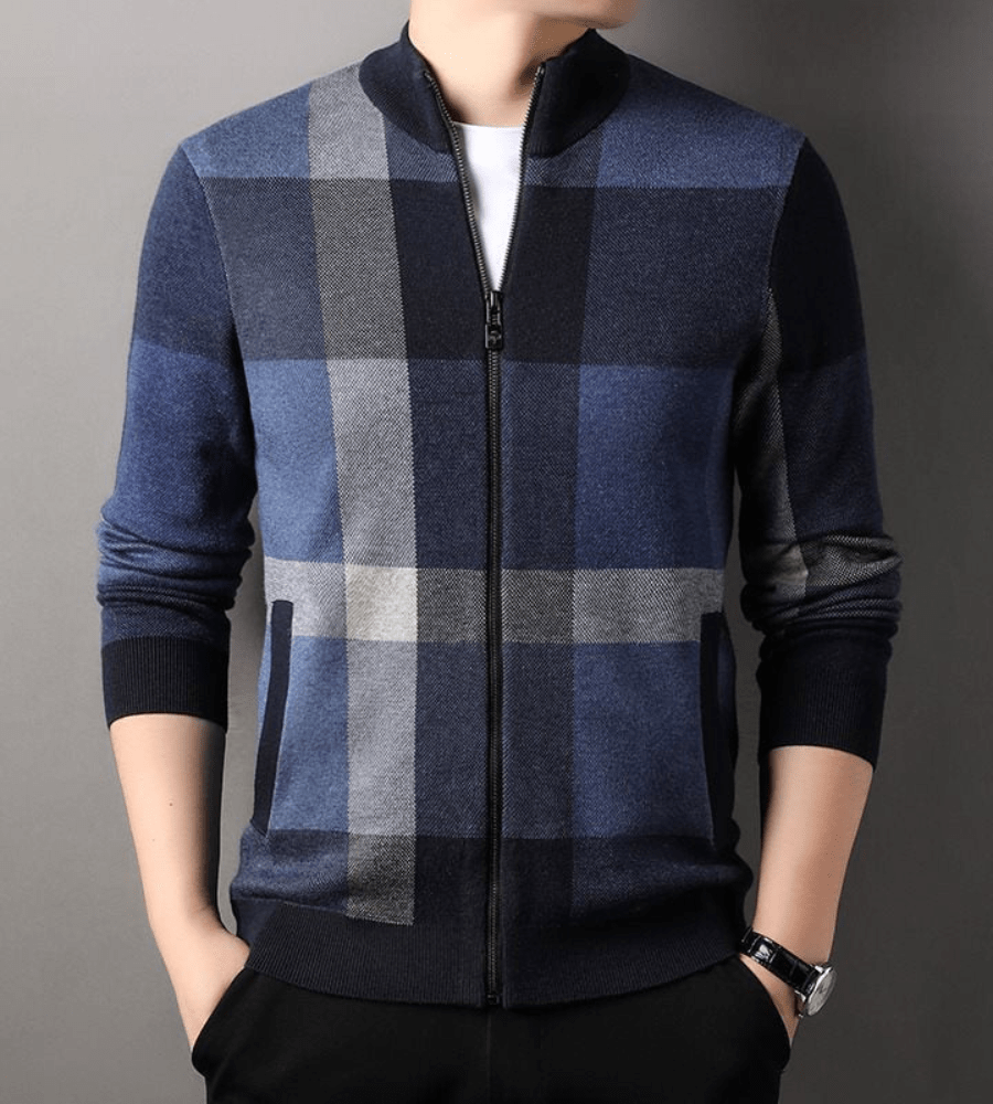 Cedric™ – Moderne Strickjacke - Cardigan - Dunkelbraun / XS
