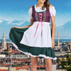 Amber - Einzigartige Tracht für Damen mit Schürze und Bluse - Long Dress - S / Violett Grün Weiß