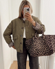 Yasmin™ | Trendy Jacke mit Leopardenfutter - Grün / S