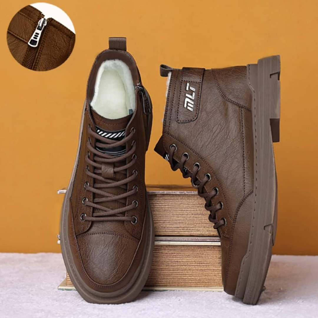 Ronnie | Herren-Lederstiefel mit Lammfellfutter