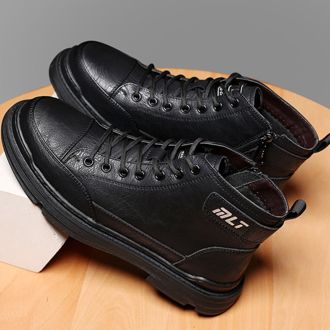 Ronnie | Herren-Lederstiefel mit Lammfellfutter