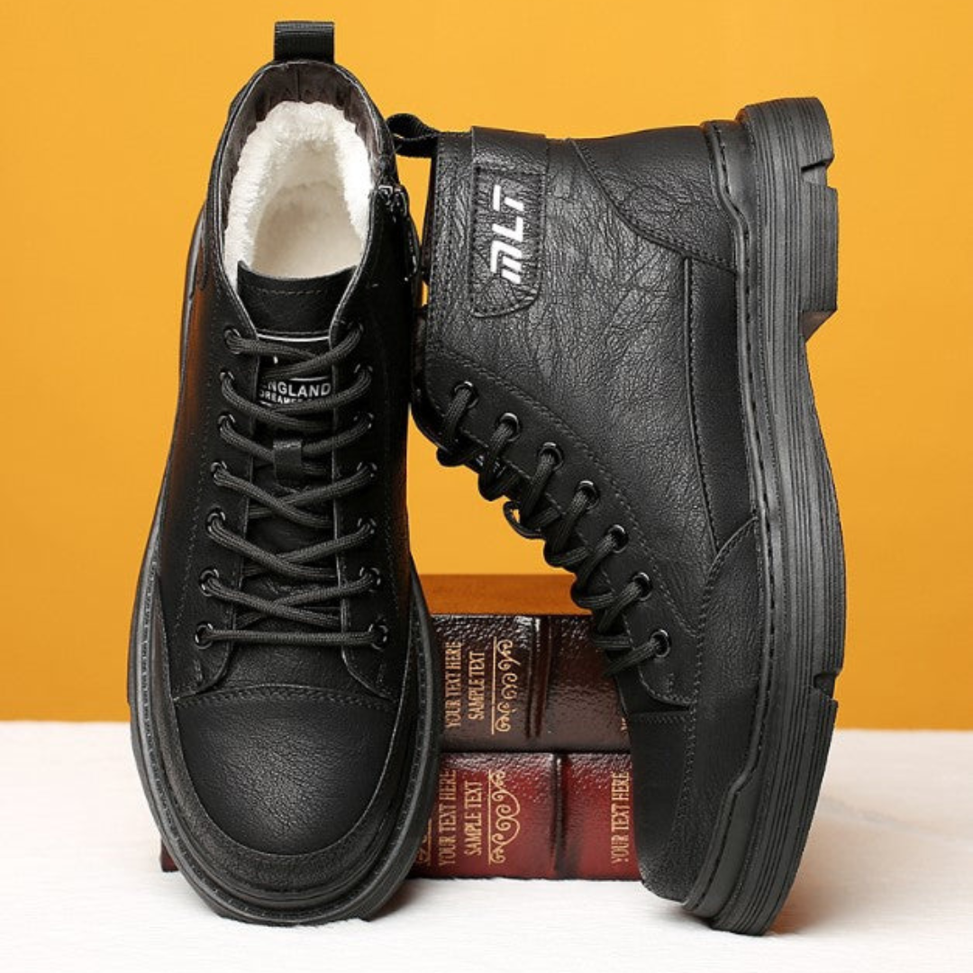 Ronnie | Herren-Lederstiefel mit Lammfellfutter