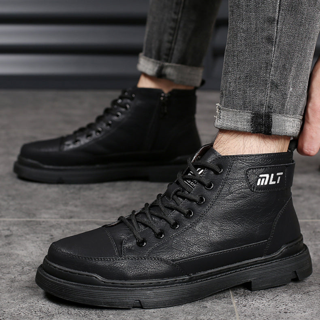 Ronnie | Herren-Lederstiefel mit Lammfellfutter