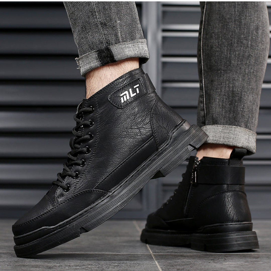 Ronnie | Herren-Lederstiefel mit Lammfellfutter