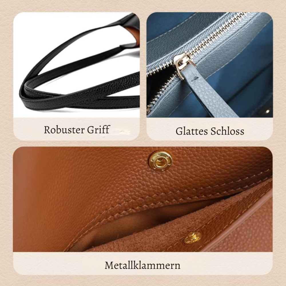 Allison | Elegante monochrome Lederhandtasche