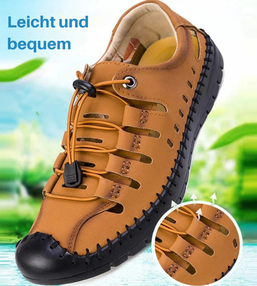 Ethan™ | Aviator Leder-Sandalen mit Wickelzehe