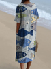 Aria™ | Elegantes Kleid im grafischen Fischprint