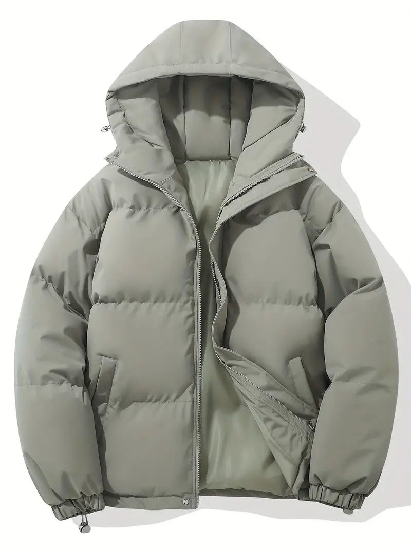 Elcy- Gefütterte Winterjacke mit Kapuze - Hellgrau / S