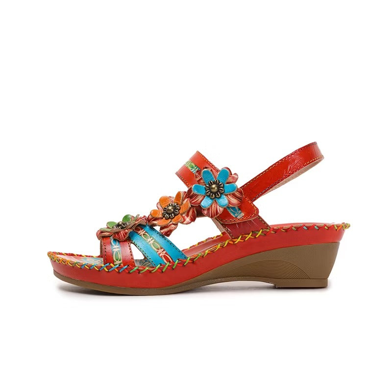 Kressa | Elegante rote Sandale mit Absatz und hohem Komfort